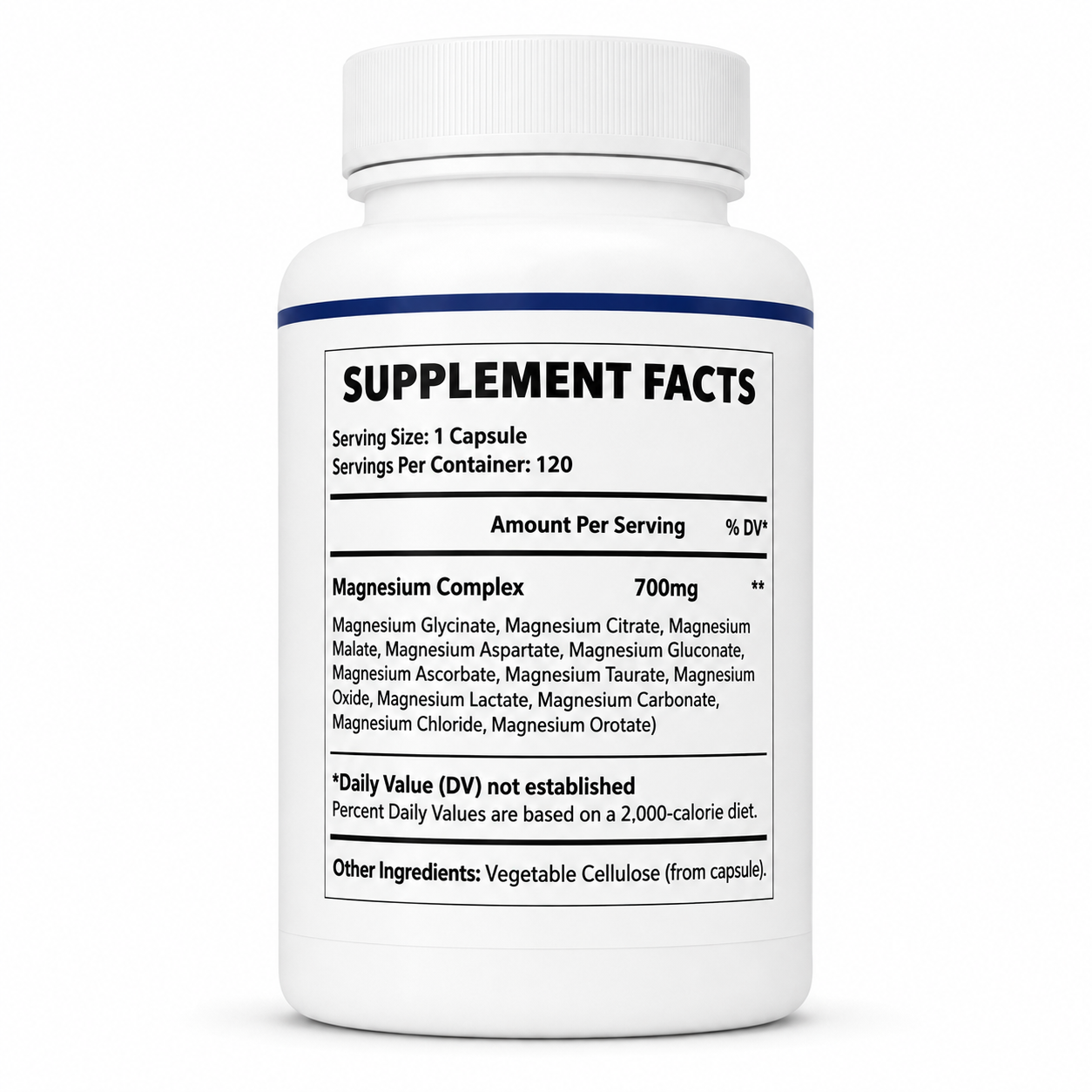 Vitarosa Magnesium 12-in-1 supplement facts showing a 700mg magnesium complex