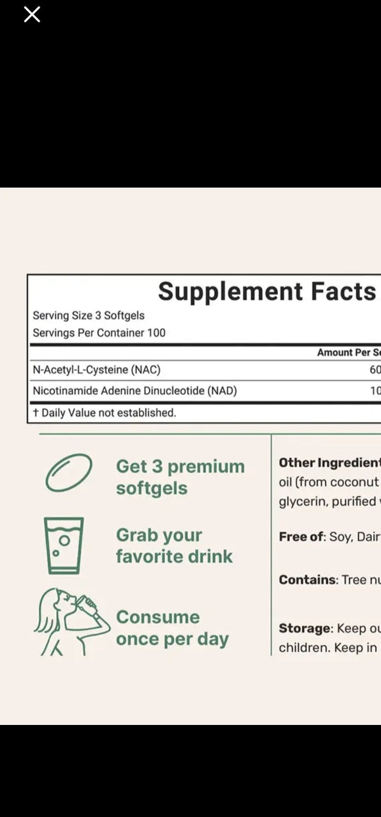 NAC 600mg with NAD+ Softgels 300 Capsules