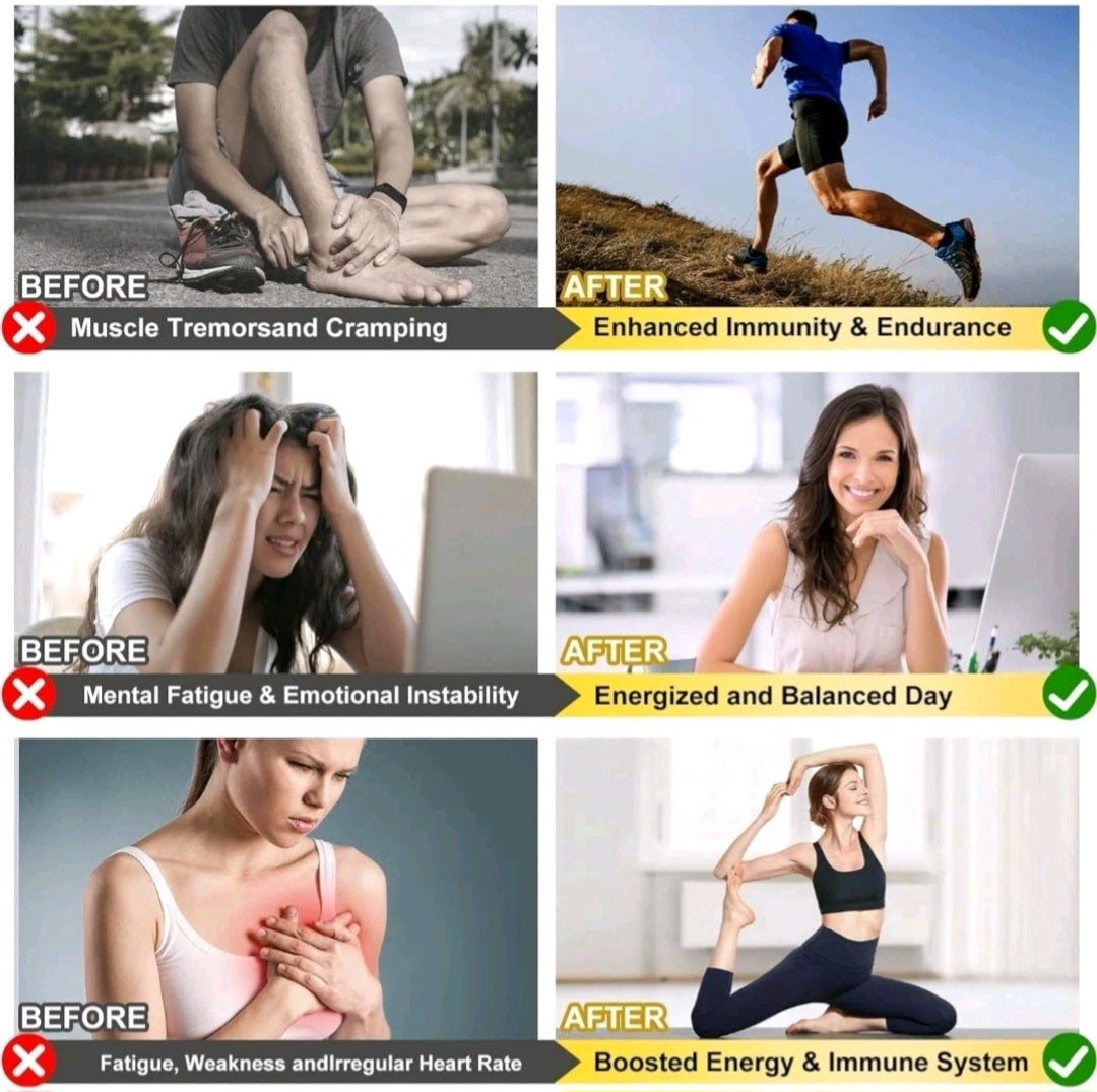 Before and after comparison of health improvements with lifestyle changes.