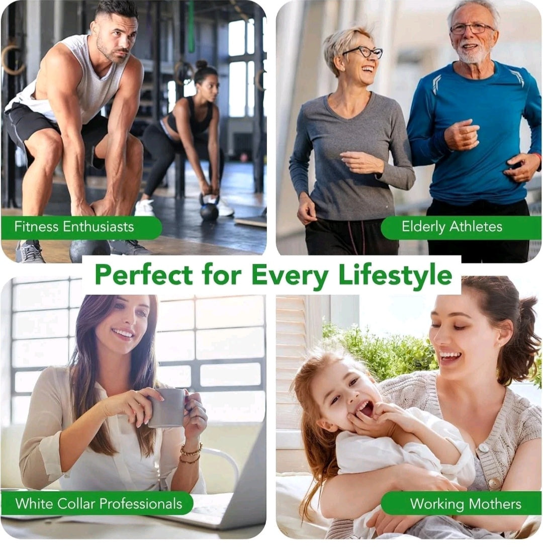 Collage of people in various lifestyles with text labels on a white background