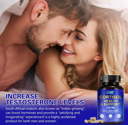 Lemn Cortisol Health & Support 600mg with Ashwagandha & L-Theanine – 90 Capsules lifestyle photograph showing the supplement in an everyday wellness setting