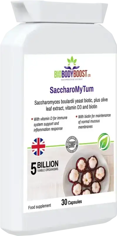 BioBodyBoost SaccharoMyTum Saccharomyces Boulardii – 30 Capsules – product packaging, view 4