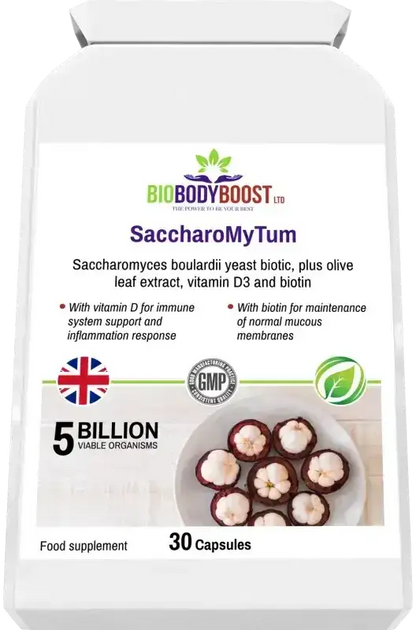 BioBodyBoost SaccharoMyTum Saccharomyces Boulardii – 30 Capsules – product packaging, view 6