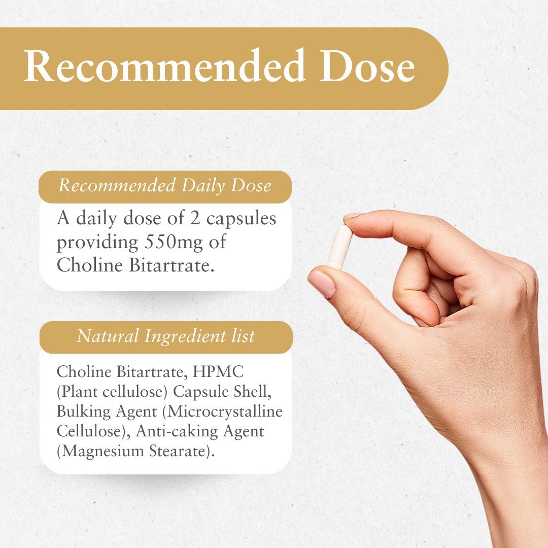BePurer The Choline Capsule – Choline Bitartrate – choline bitartrate serving instructions and ingredients