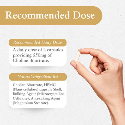 BePurer The Choline Capsule – Choline Bitartrate – choline bitartrate serving instructions and ingredients