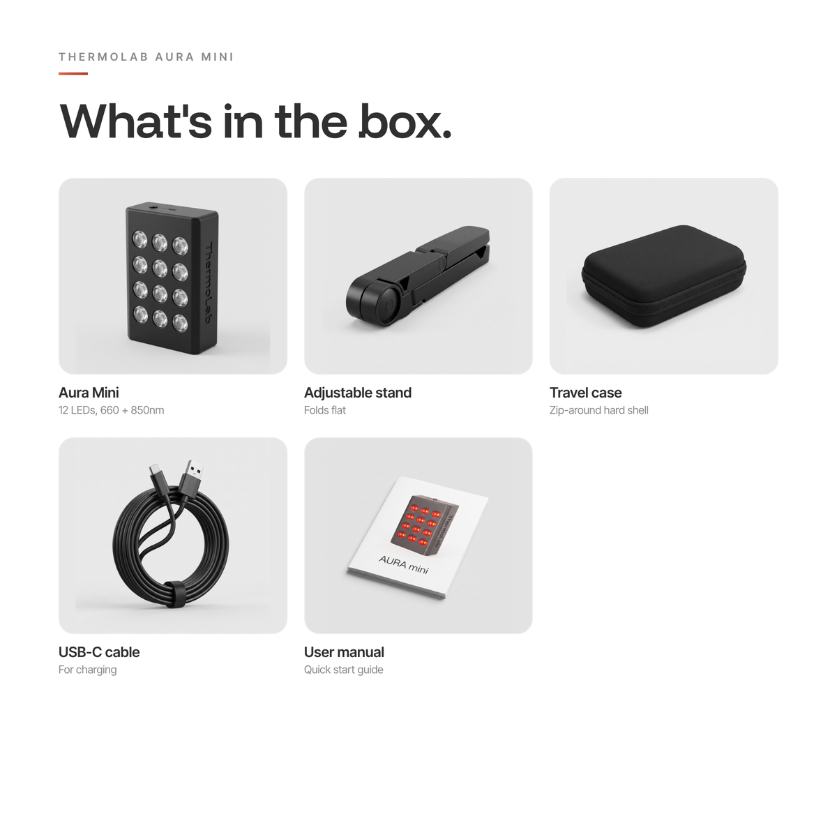ThermoLab Aura™ Mini — Rechargeable Portable Red Light Therapy Panel