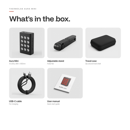 ThermoLab Aura™ Mini — Rechargeable Portable Red Light Therapy Panel