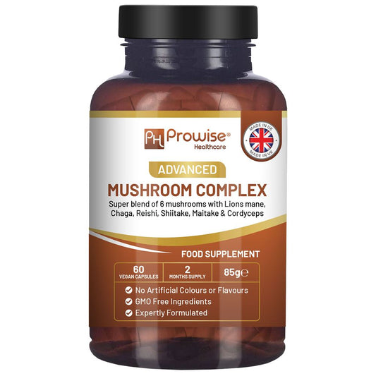 Prowise Healthcare Advanced Mushroom Complex – 60 Capsules – front bottle label