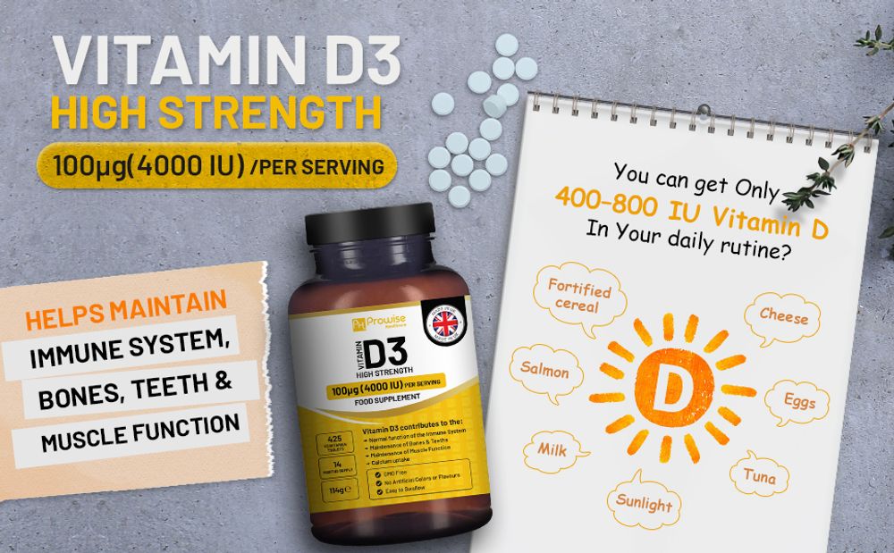Prowise Vitamin D3 4000IU – 425 Tablets – vitamin D3 product overview