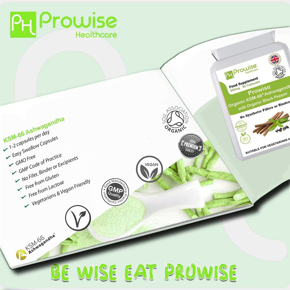 Prowise Healthcare KSM-66 Ashwagandha 500mg – 90 Capsules – product quality information graphic