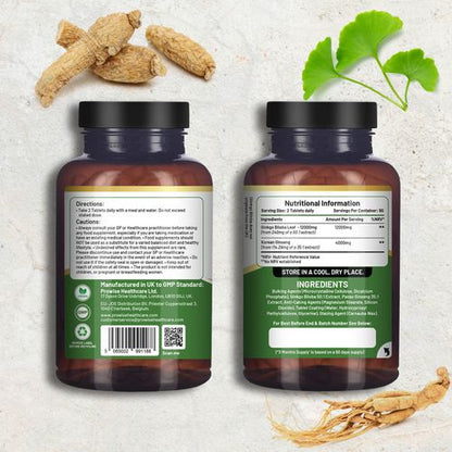 Prowise Healthcare Ginkgo Biloba & Korean Ginseng – 180 Tablets – product image 6
