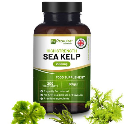 Prowise Sea Kelp 2000mg – 200 Tablets – sea kelp product bottle display