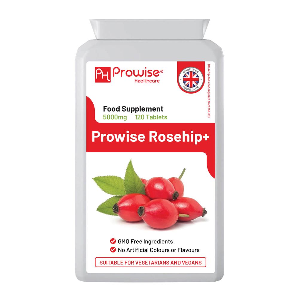 Prowise Rosehip 5000mg Equivalent – 120 Tablets – front of 120-tablet pack
