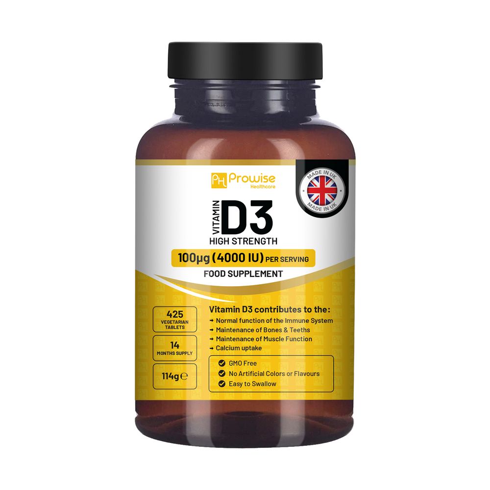 Prowise Vitamin D3 4000IU – 425 Tablets – front bottle view