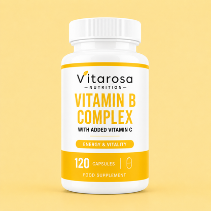 Vitarosa Vitamin B Complex 120 Capsules with added Vitamin C for energy and vitality support
