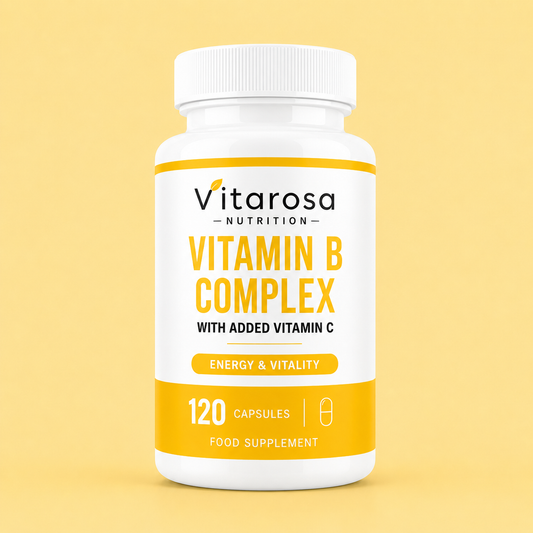 Vitarosa Vitamin B Complex 120 Capsules with added Vitamin C for energy and vitality support