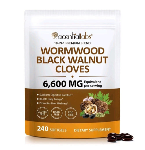 Wormwood Black Walnut and Clove Softgels for gut cleanse and digestive wellness support